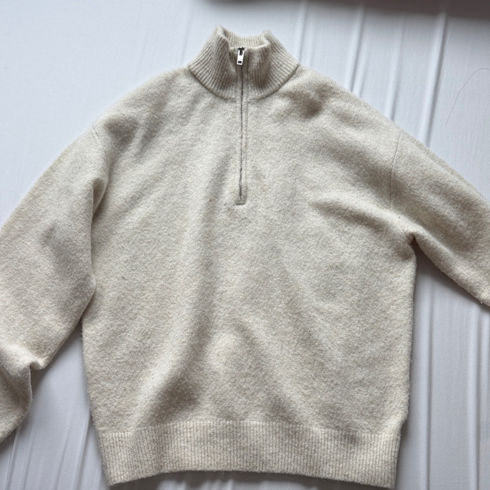 TNA Men's Zip-Up Sweater in Cream